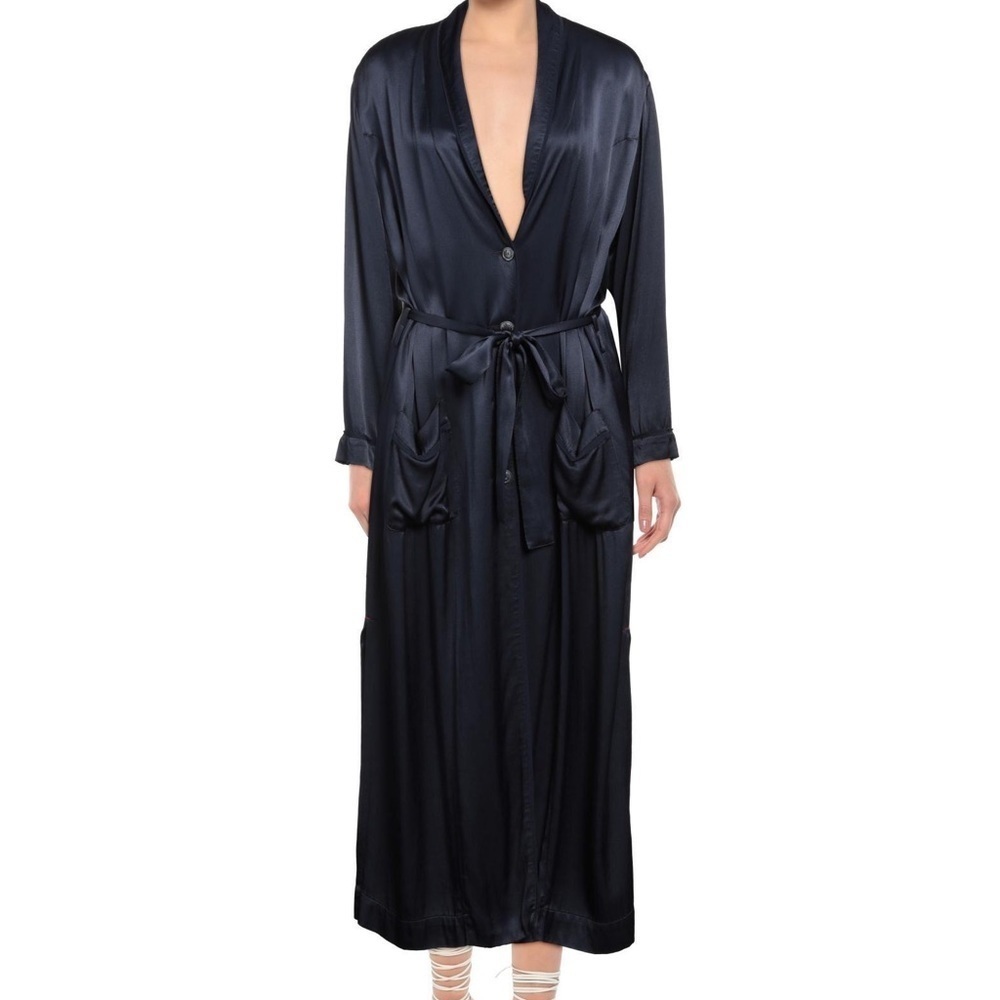 Xirena Satin Button Down Midi Dress